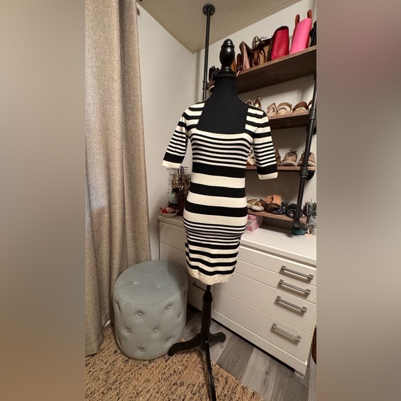 Black and White Striped Dress - Picture 1 of 5